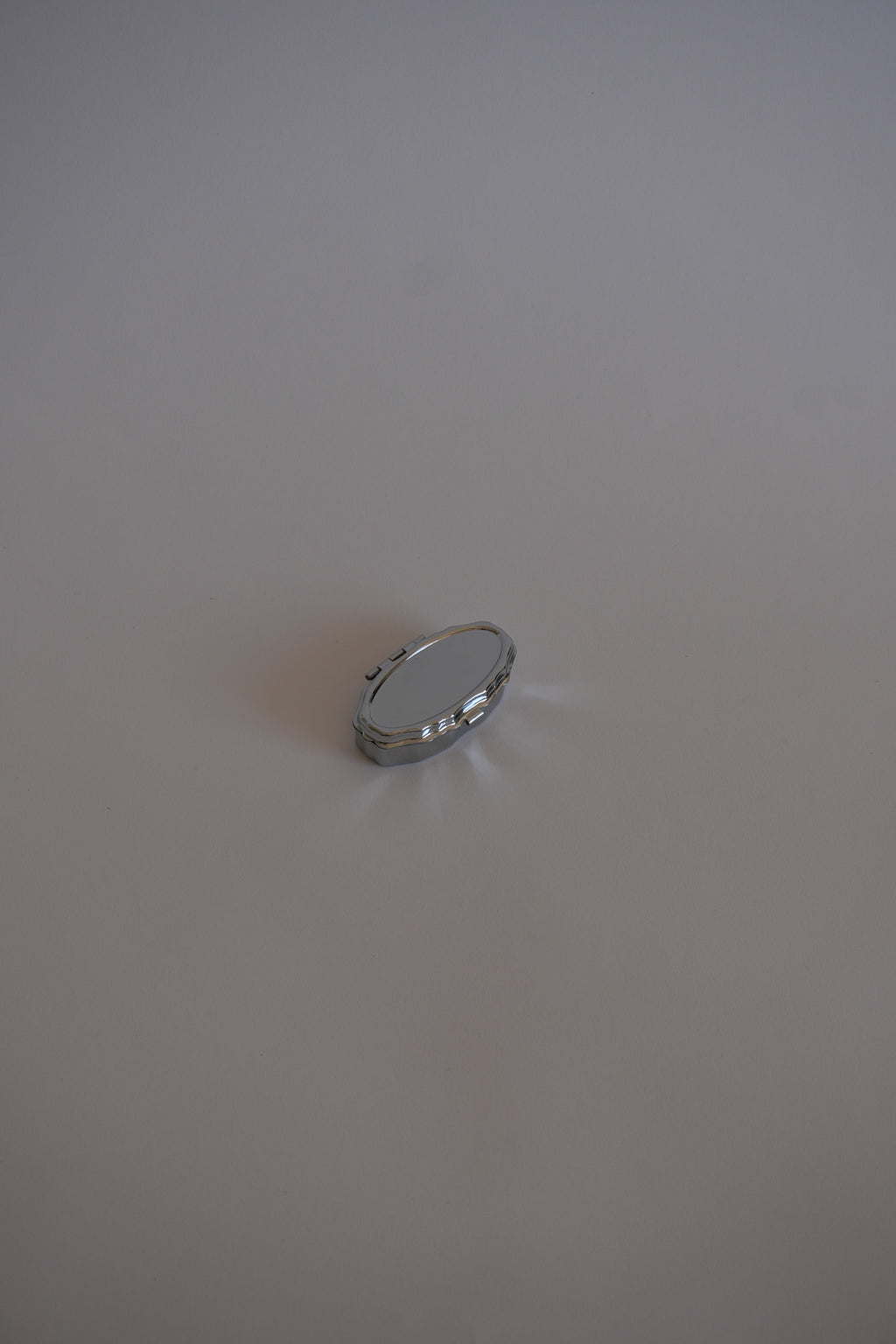 Silver Oval Pill Box