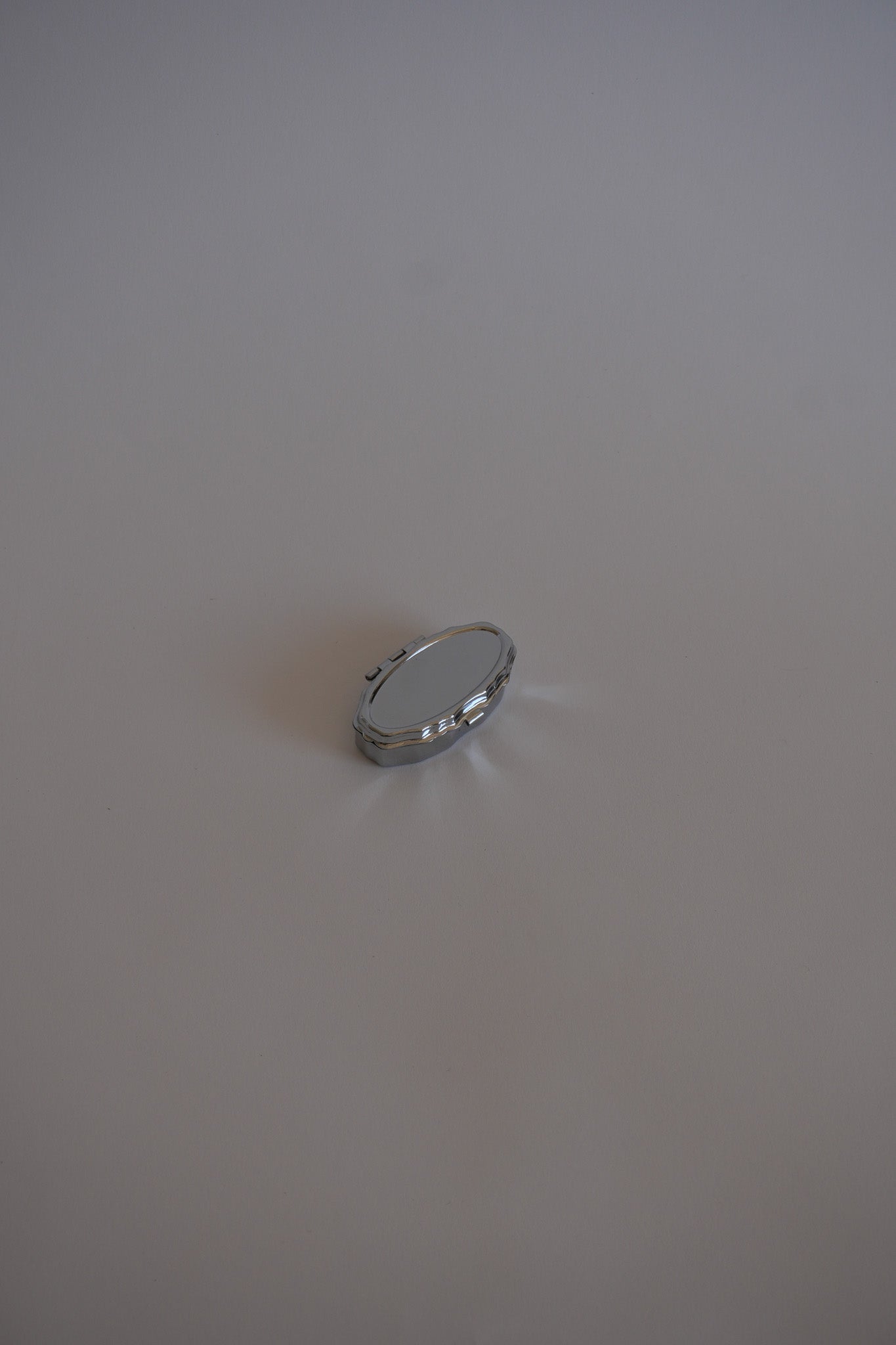 Silver Oval Pill Box