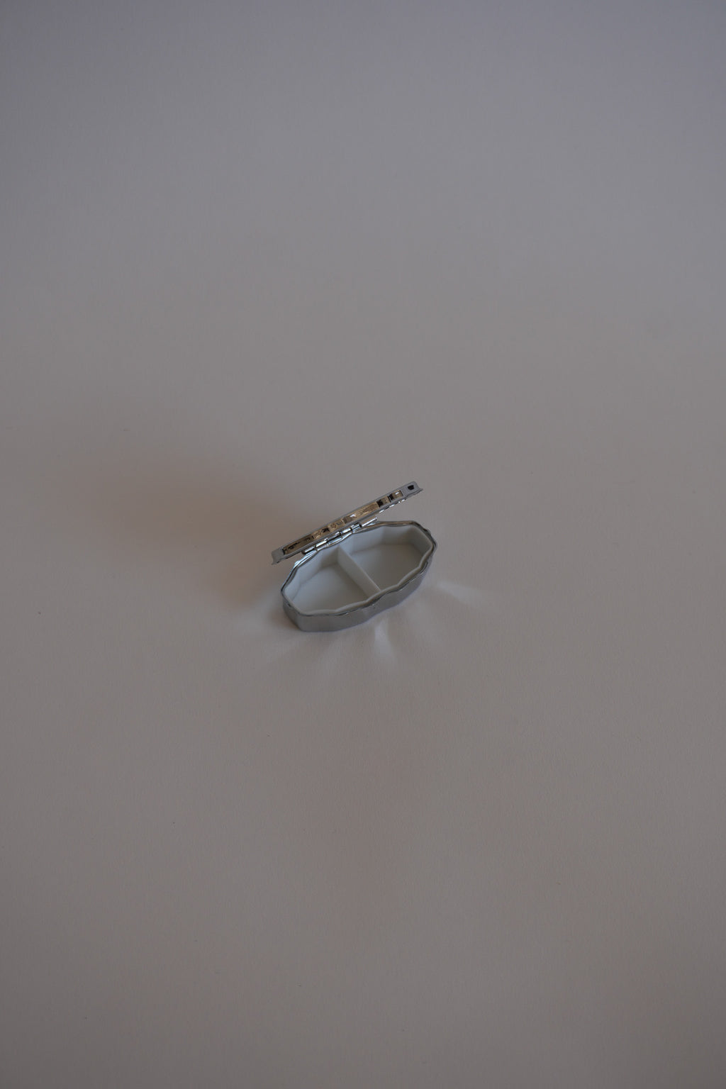 Silver Oval Pill Box