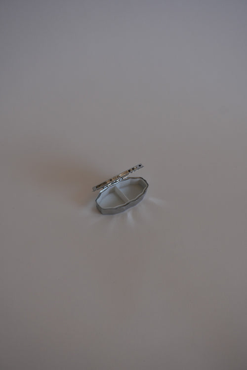 Silver Oval Pill Box