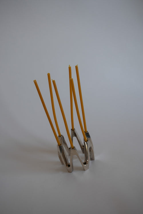 Jens Quistgaard Silvered Candleholder, 1970s